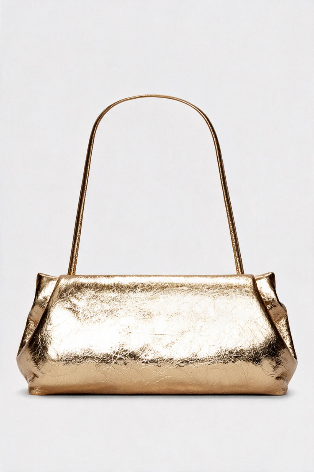 Slim Curve Clutch in Metallic Gold