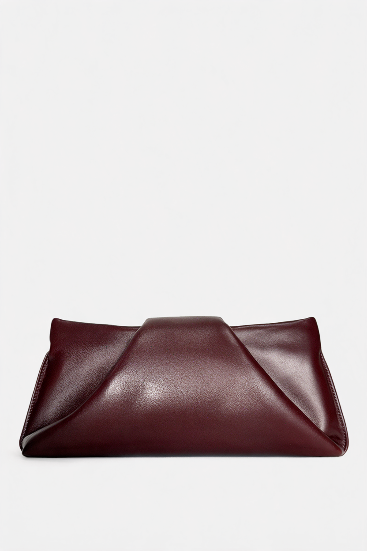 Slim Fold Clutch in Smooth Burgundy