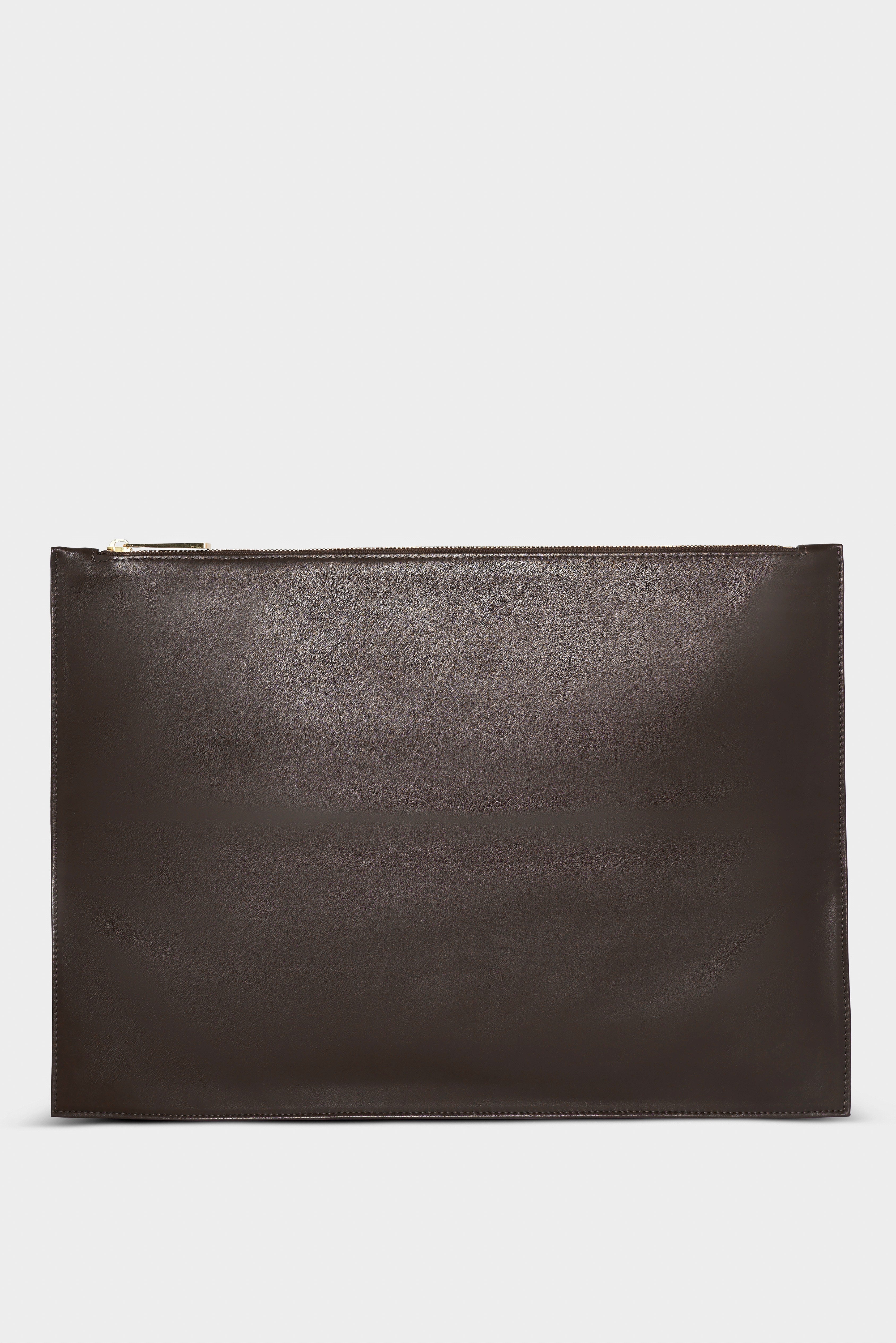 Slimline Clutch Pouch in Smooth Dark Brown