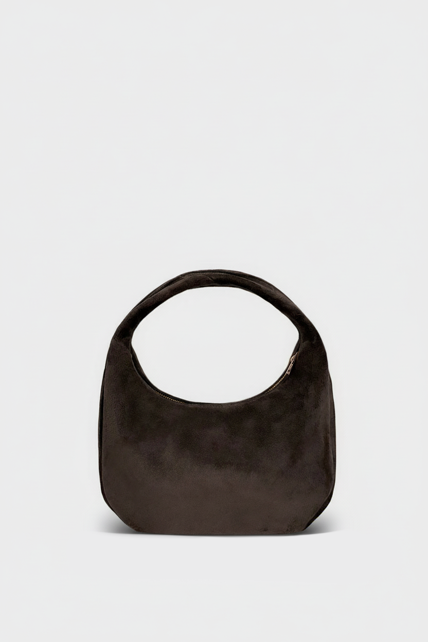 Midi Moon in Suede Dark Brown