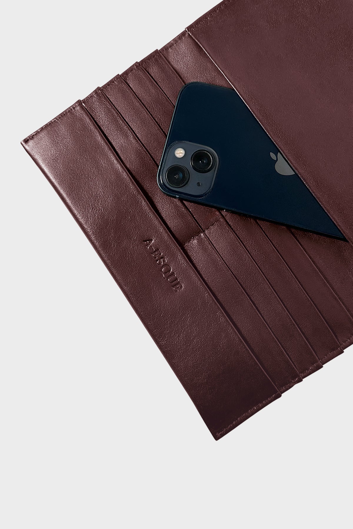 Slim Wallet Clutch in Smooth Burgundy