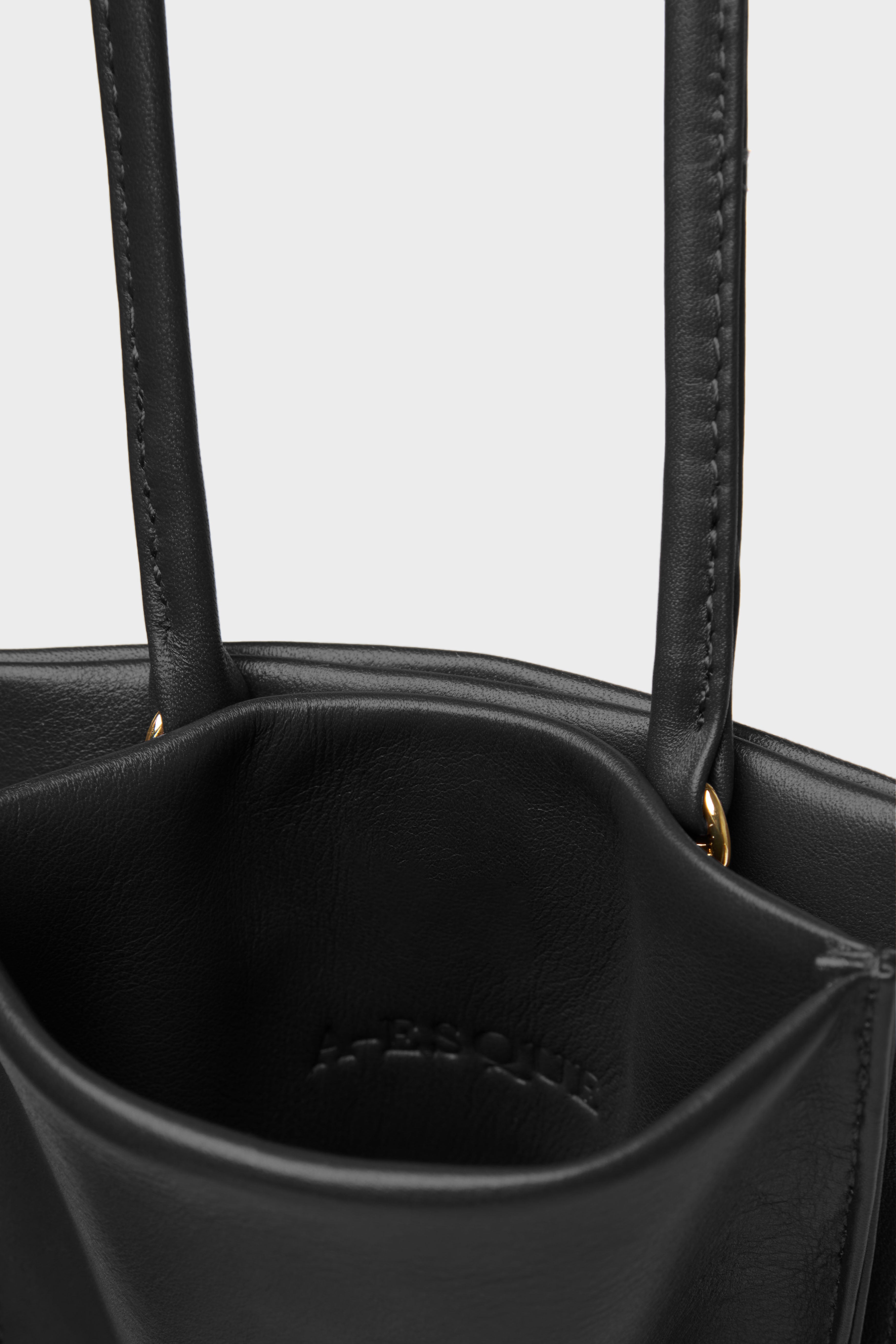 Tall Slim Double Pocket Bag in Smooth Black