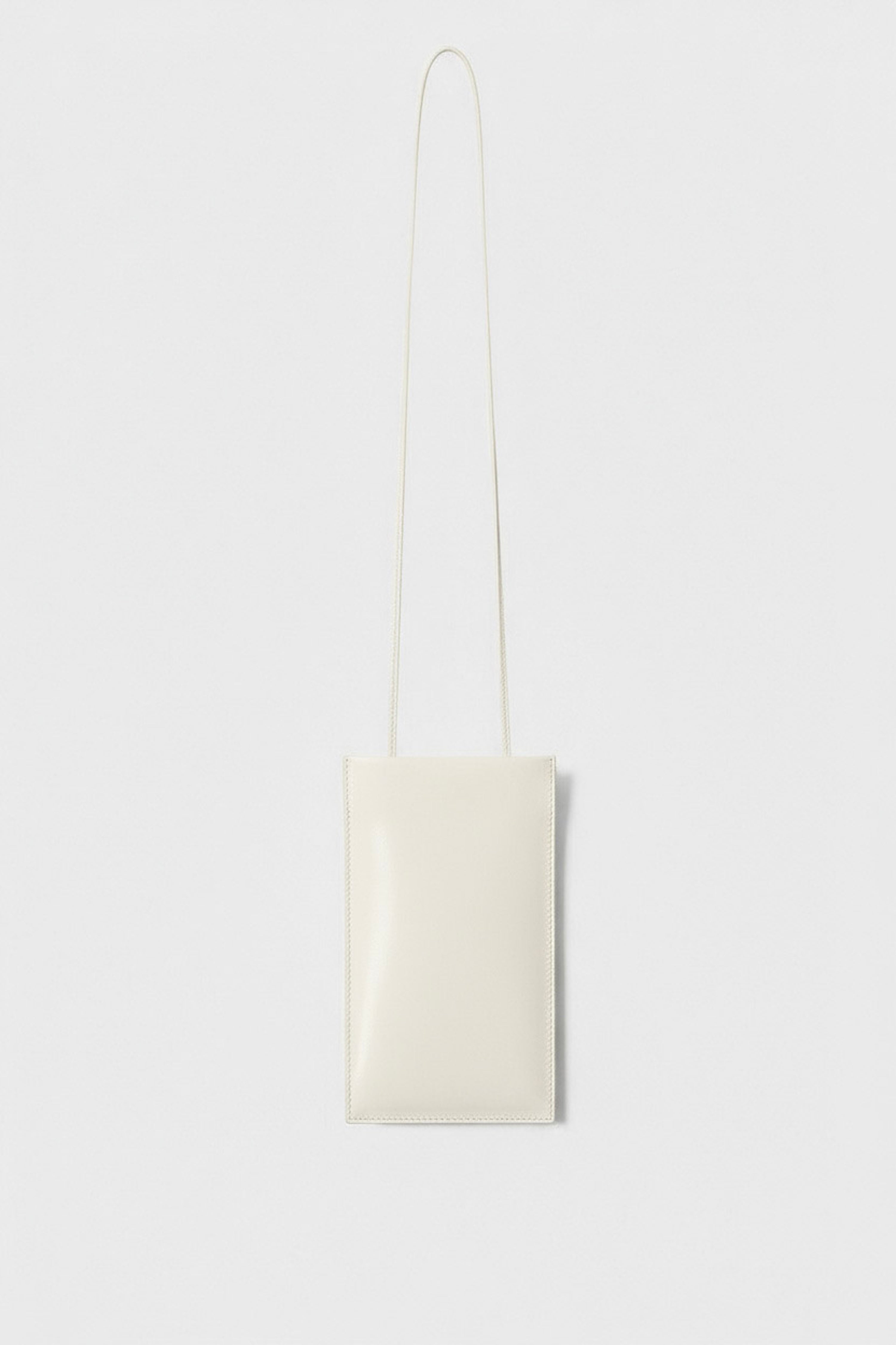 Tall Slim Double Pocket Bag in Smooth Off White