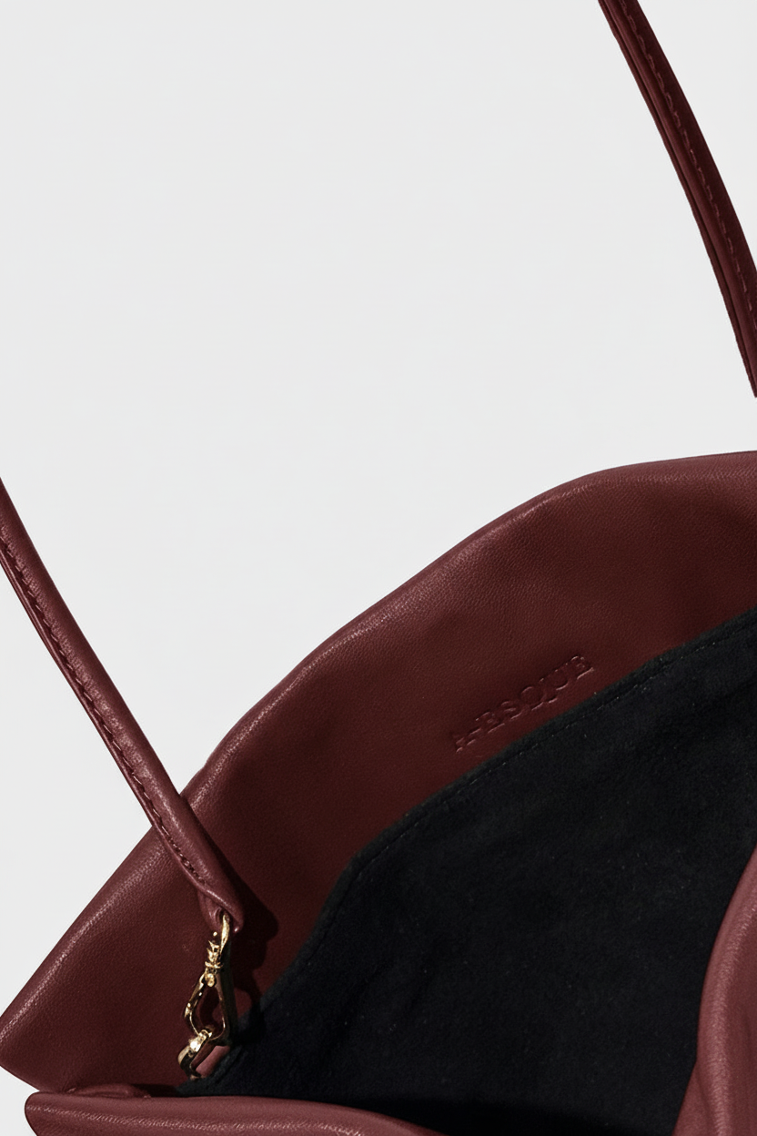 Teardrop Clutch in Smooth Burgundy