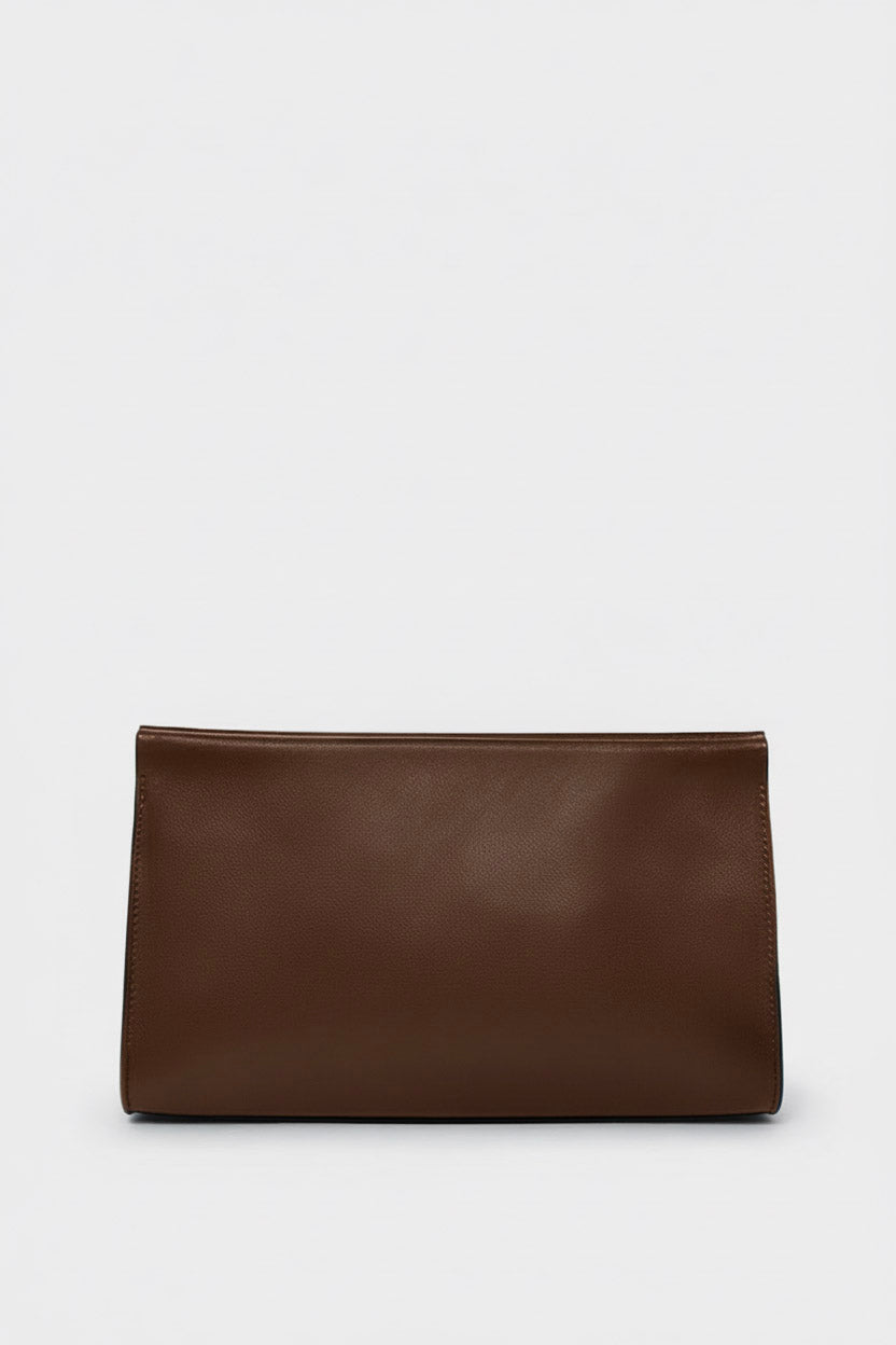 Teardrop Clutch in Smooth Chestnut