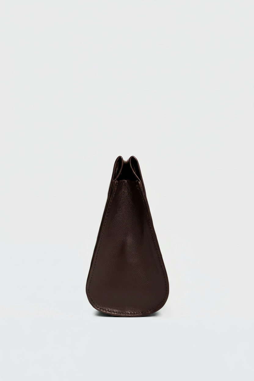 Teardrop Clutch in Smooth Dark Brown
