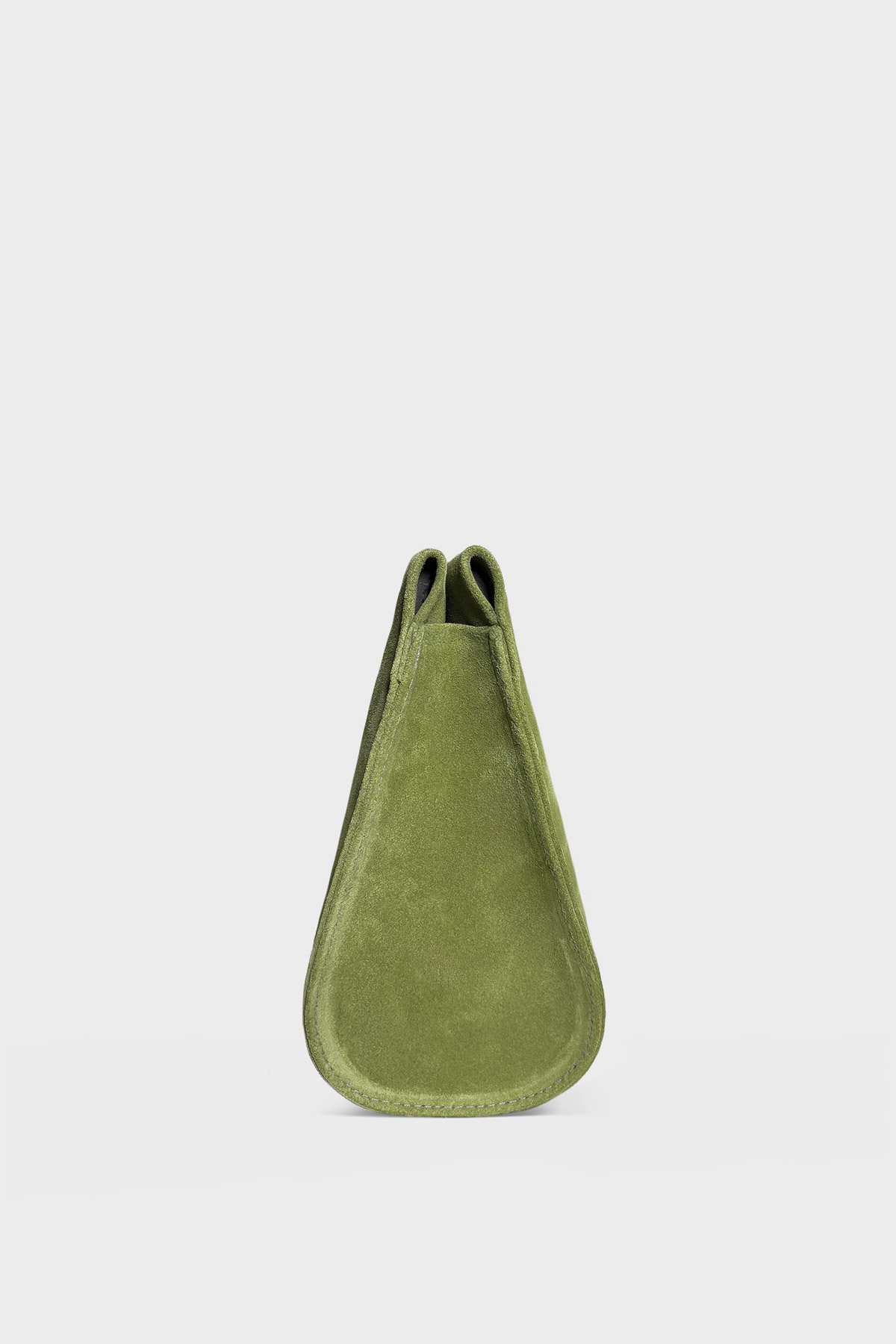 Teardrop Clutch in Suede Matcha