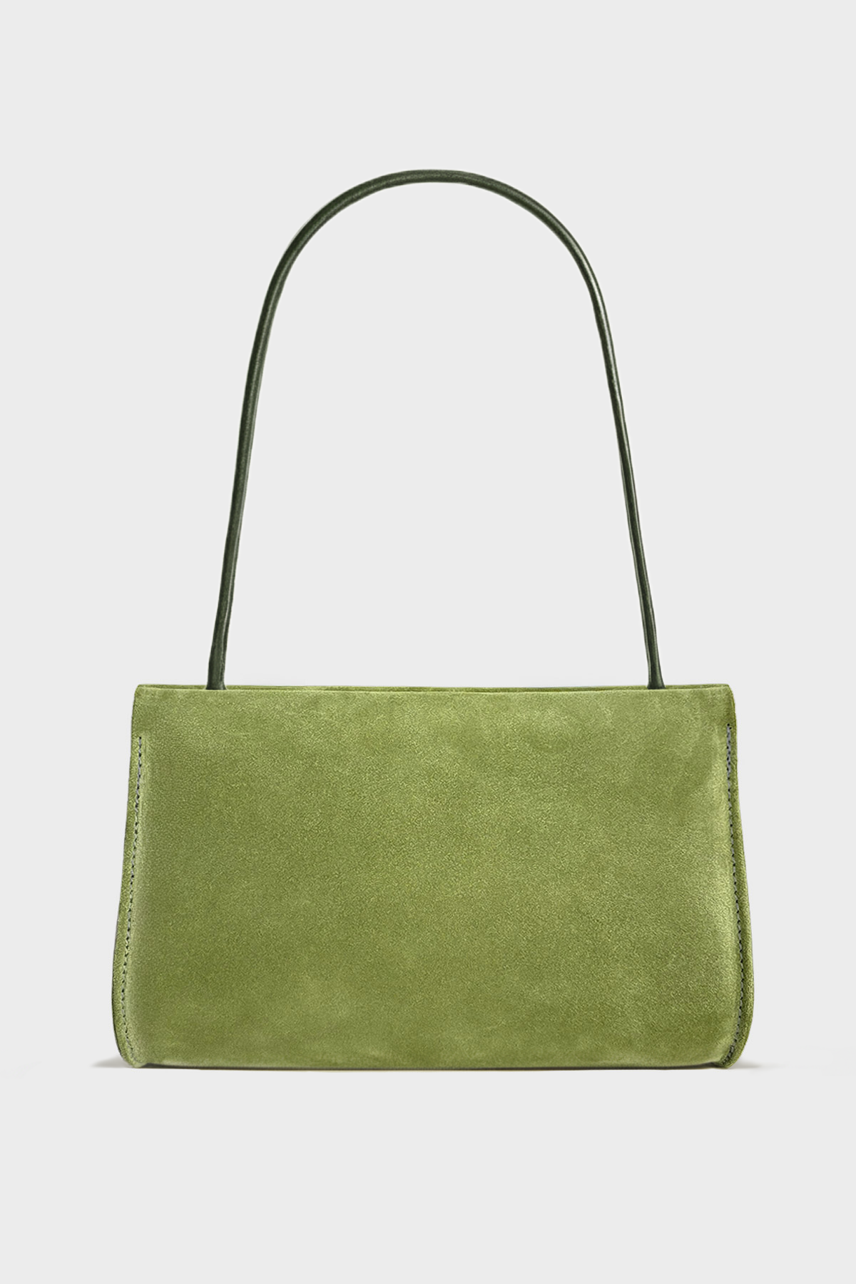 Teardrop Clutch in Suede Matcha