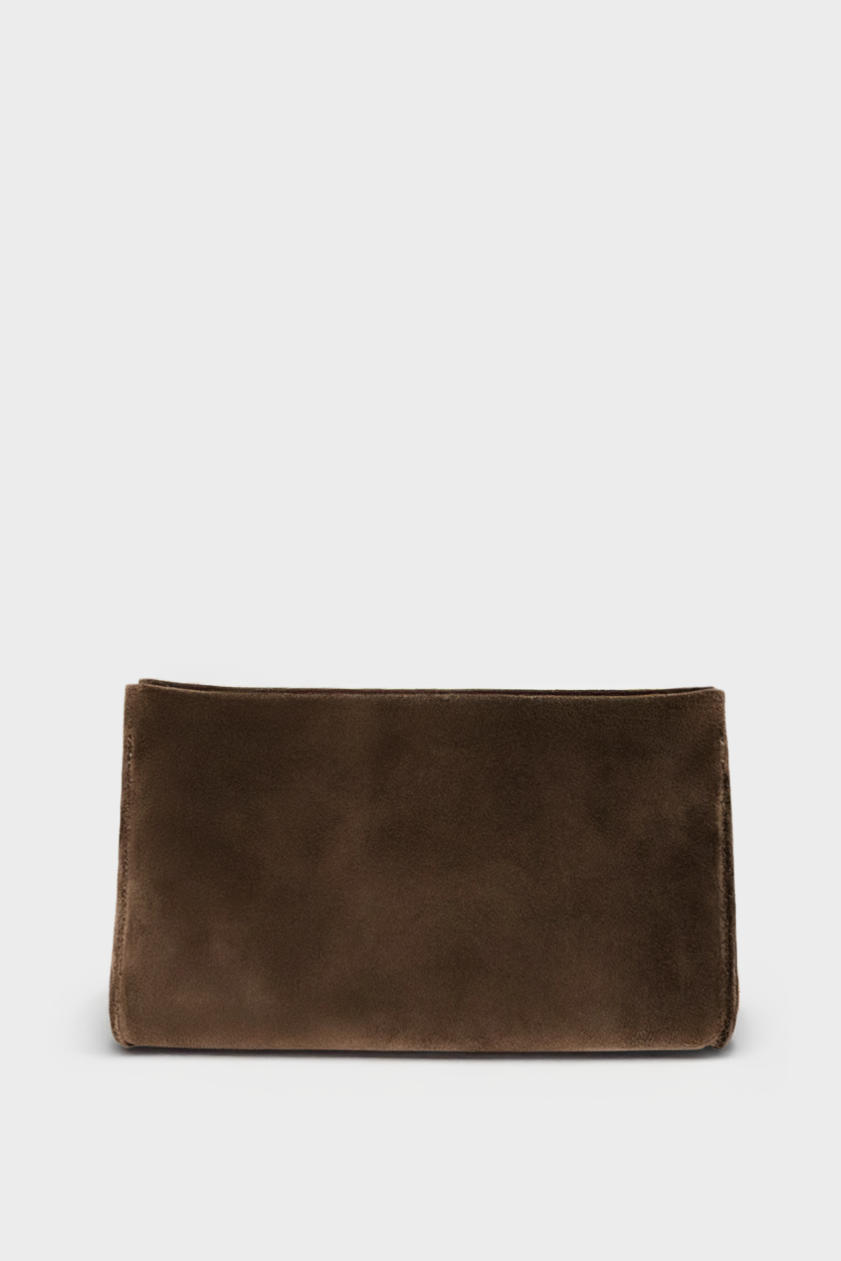 Teardrop Clutch in Suede Chestnut