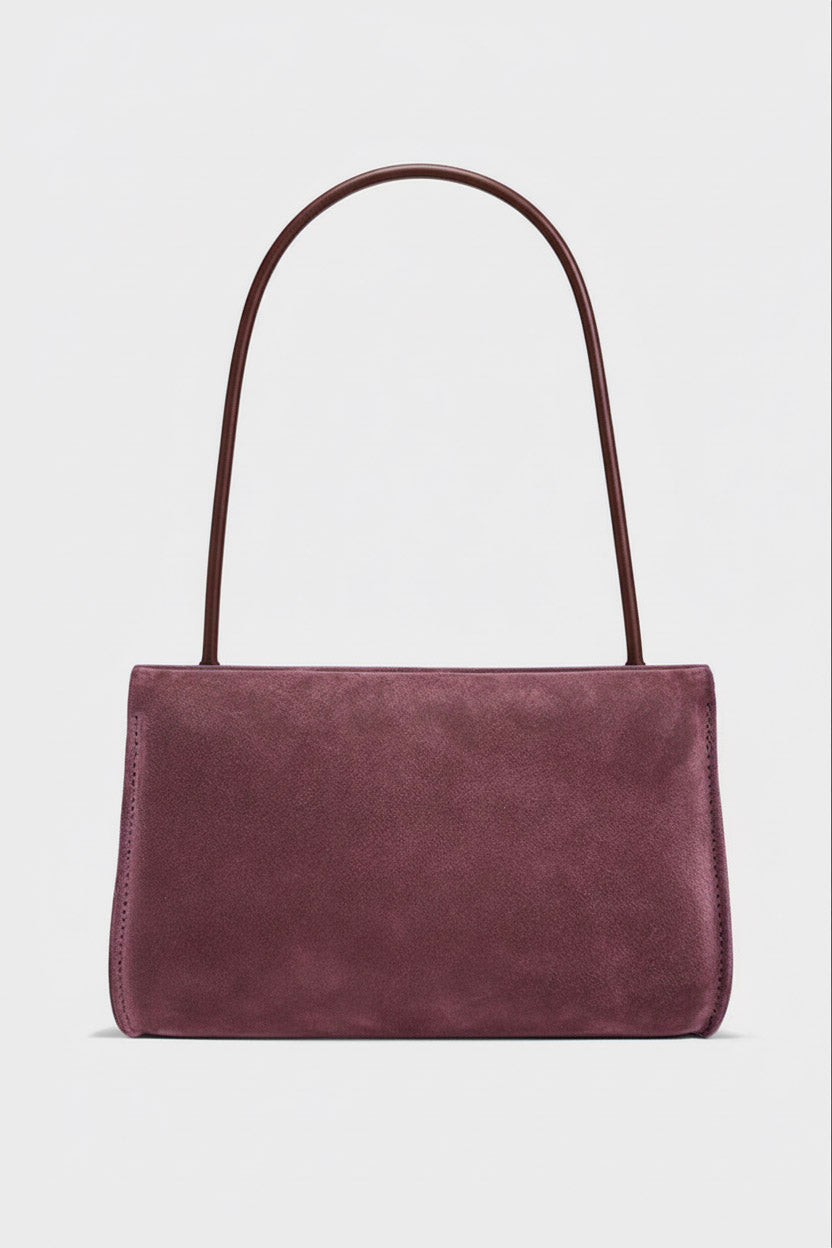 Teardrop Clutch in Suede Plum