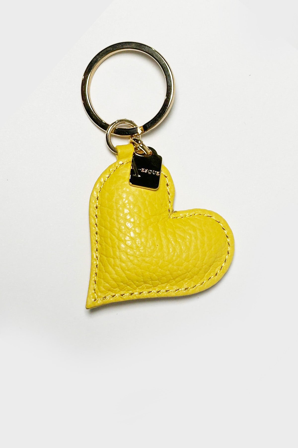 Happiness Heart Keyring in Grain Canary