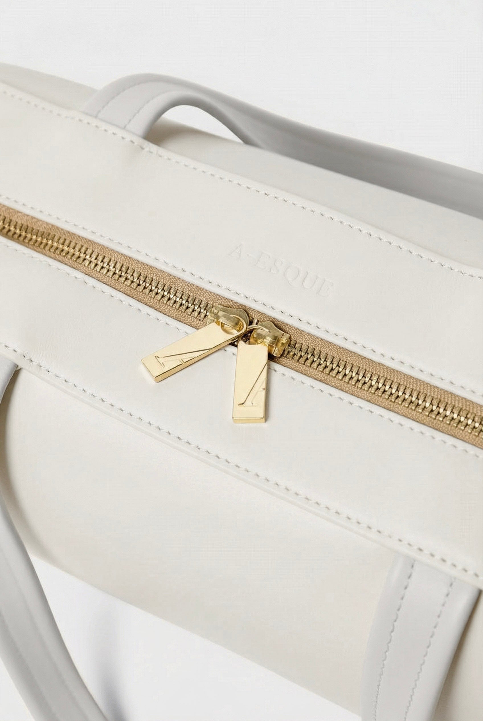 Large Simple Fold Tote in Smooth Off White