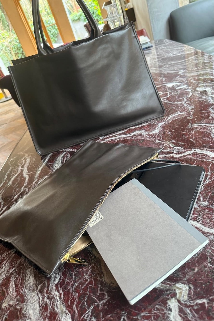 Laptop Sleeve in Smooth Dark Brown