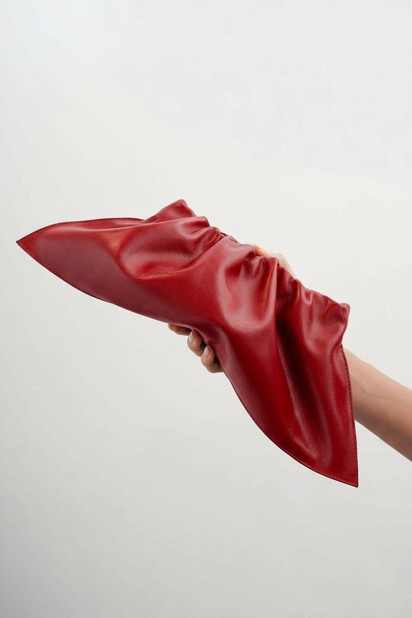 Mini Cloud Clutch in Smooth Red
