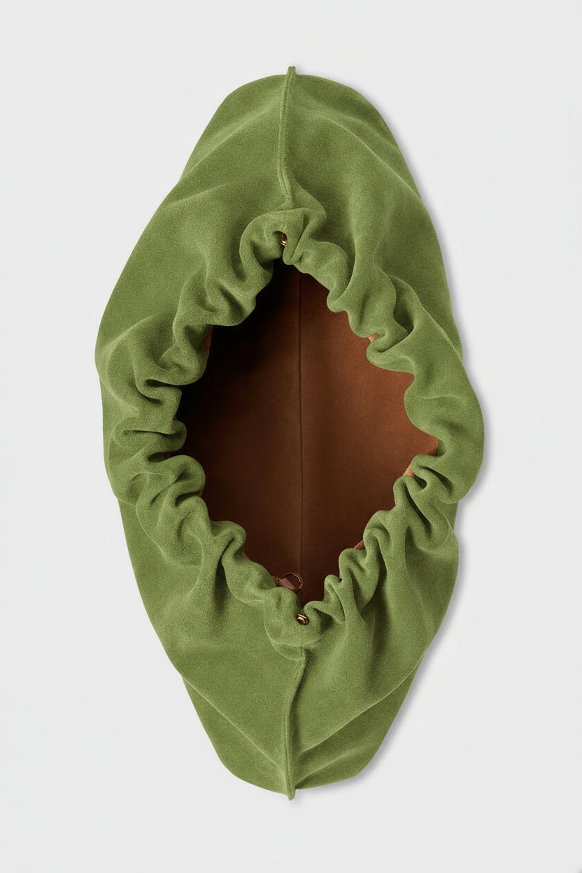 Suede Cloud Bag in Matcha