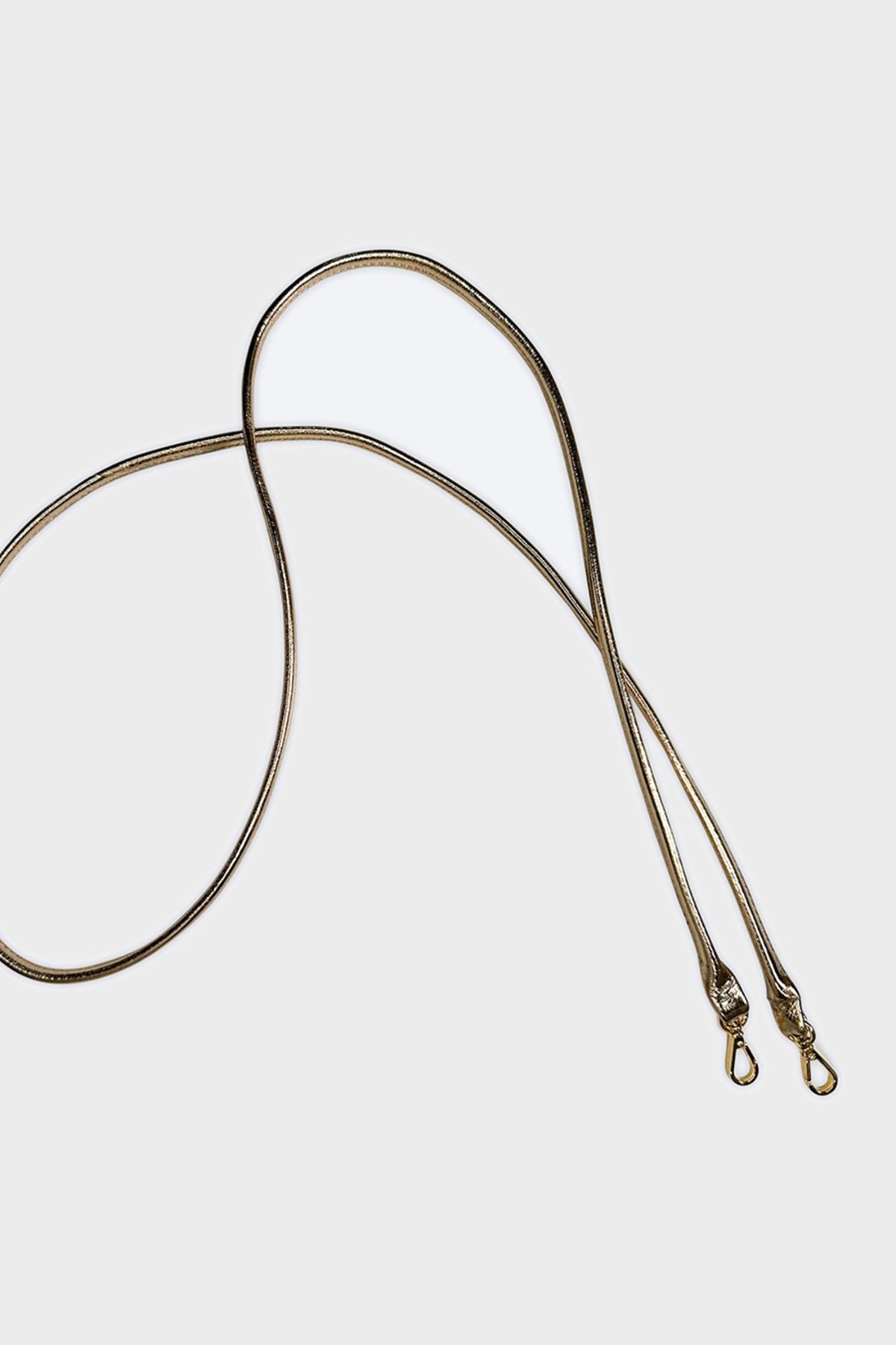 Fine Long Leather Strap Metallic Gold