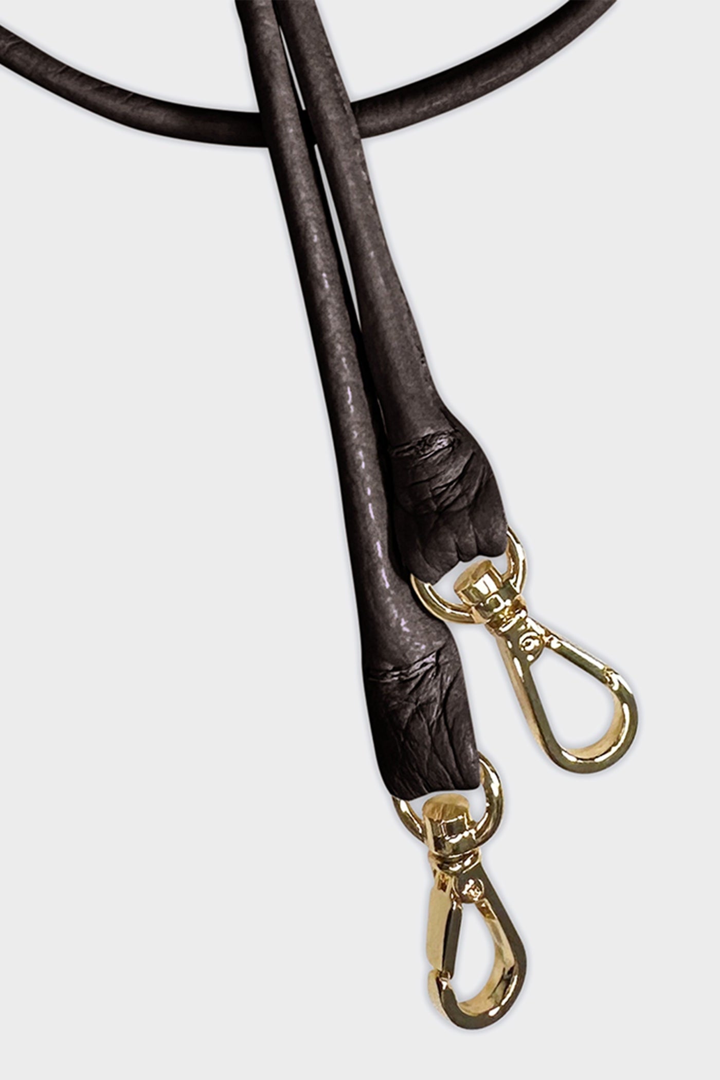 Fine Long Leather Strap Grain Dark Brown