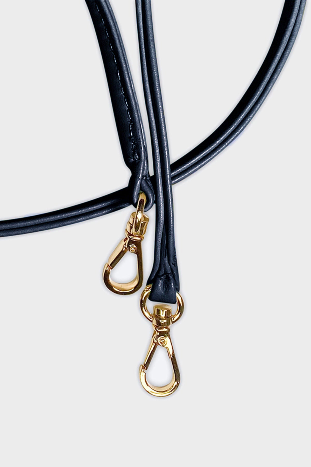 Fine Long Leather Strap Smooth Navy