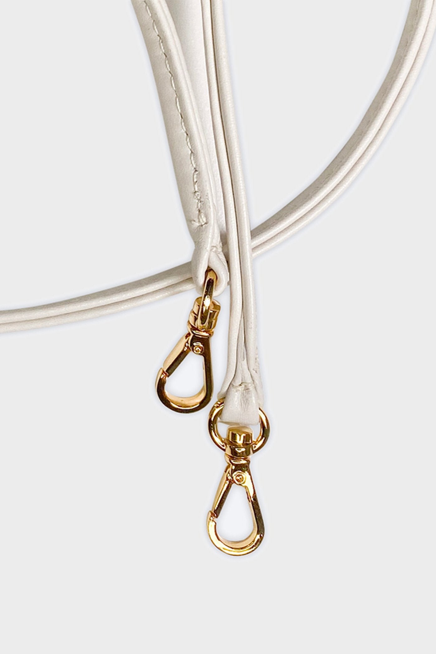 Fine Long Leather Strap Smooth Off White