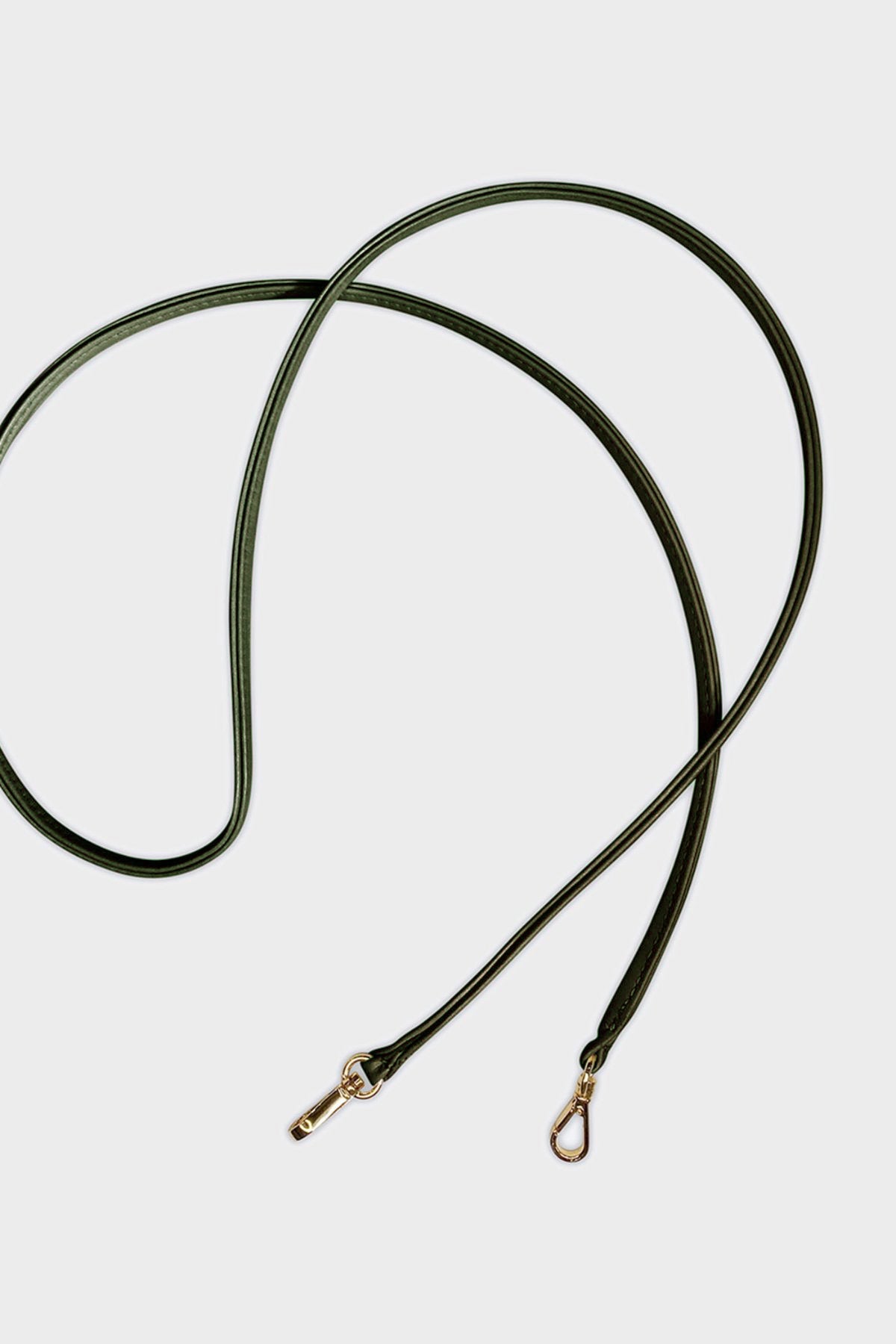 Fine Long Leather Strap Smooth Khaki