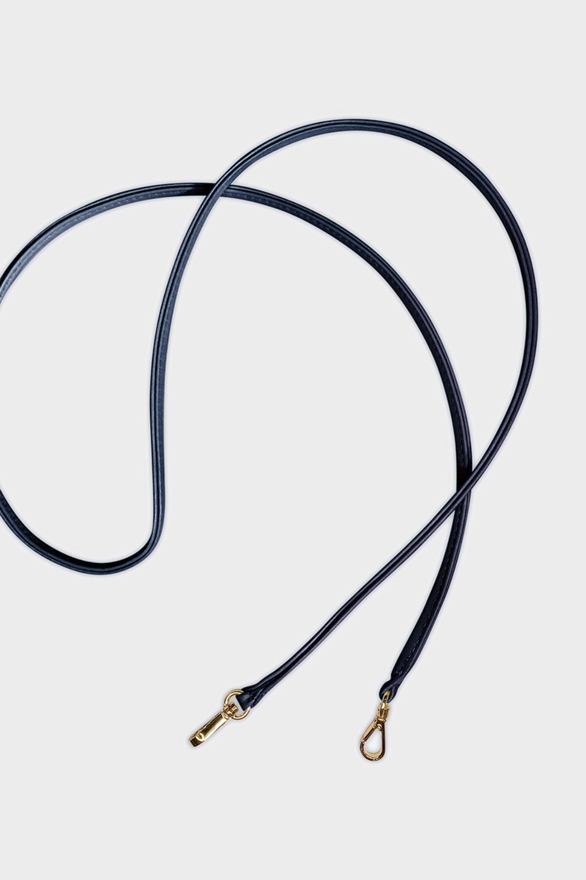 Fine Long Leather Strap Smooth Navy