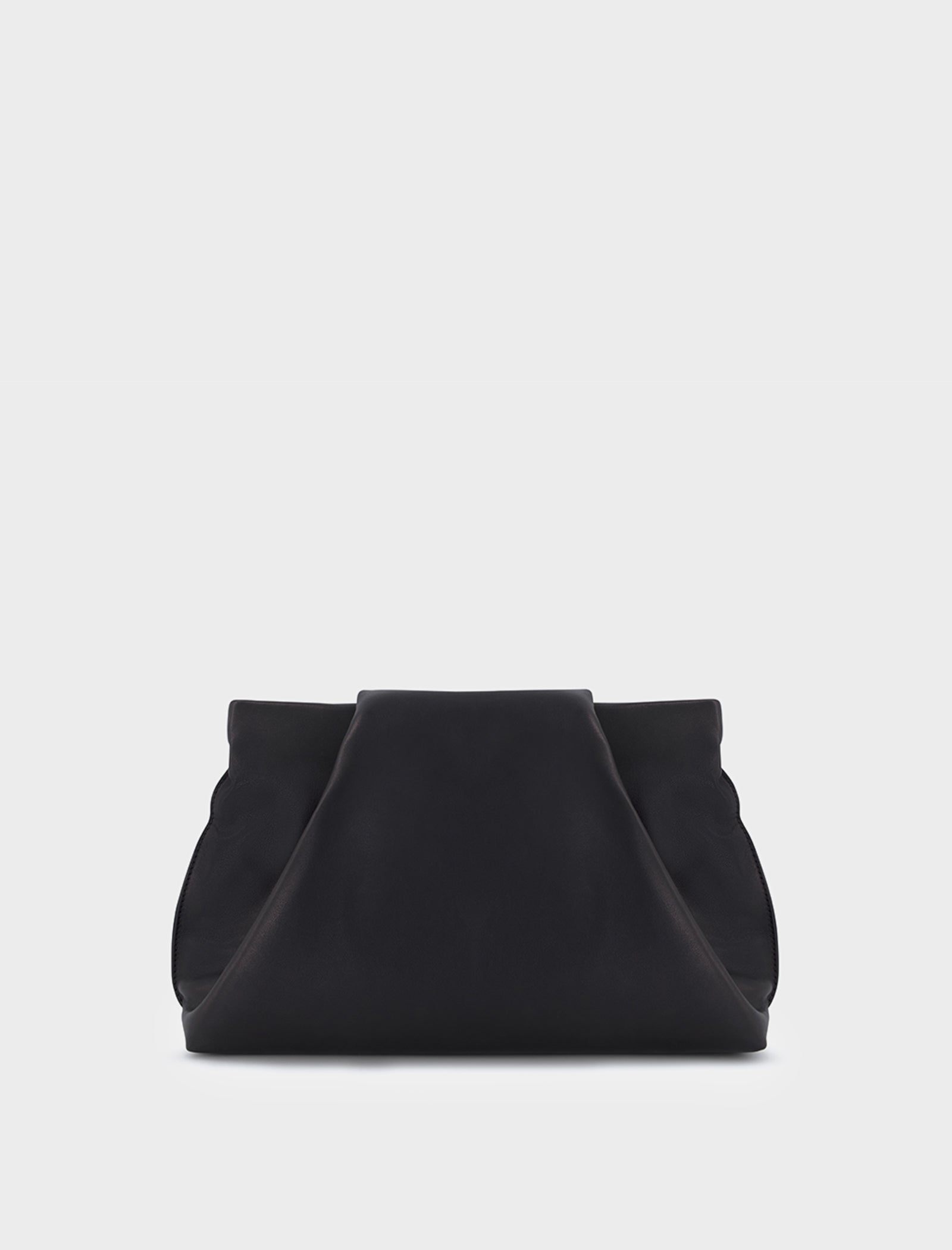 Fold Smooth Black Clutch Bag AESQUE