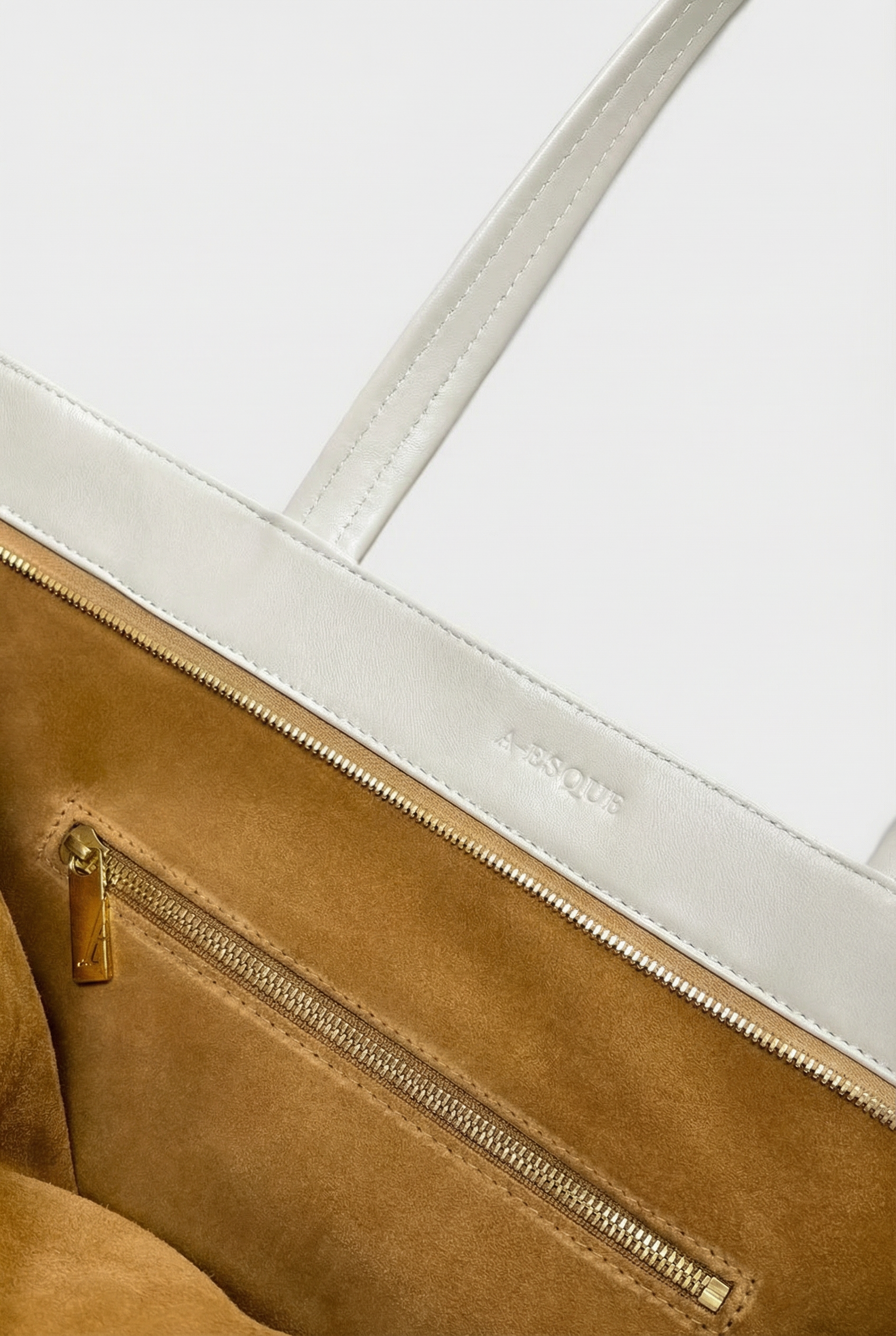 Large Simple Fold Tote in Smooth Off White