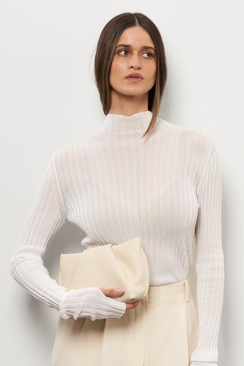 Fold Clutch Mini in Grain White Wash