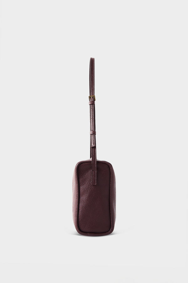 Barrel Shoulder Bag in Grain Burgundy