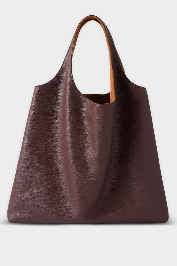 Reversible Sack Tote II in Grain Burgundy