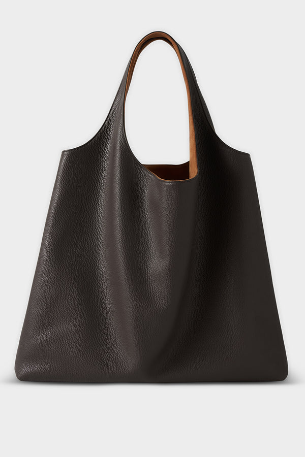 Reversible Sack Tote II in Grain Dark Brown