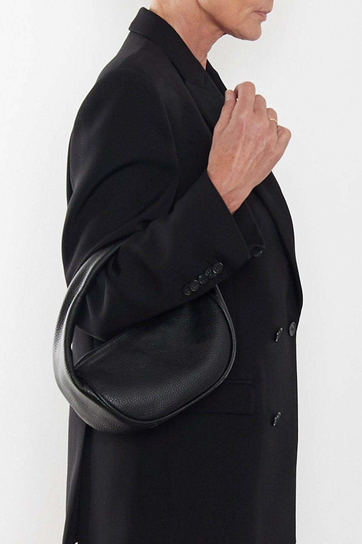 Mini Halo Bag in Grain Black