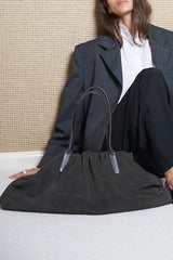 Big Cloud Shoulder Bag in Suede Dark Brown