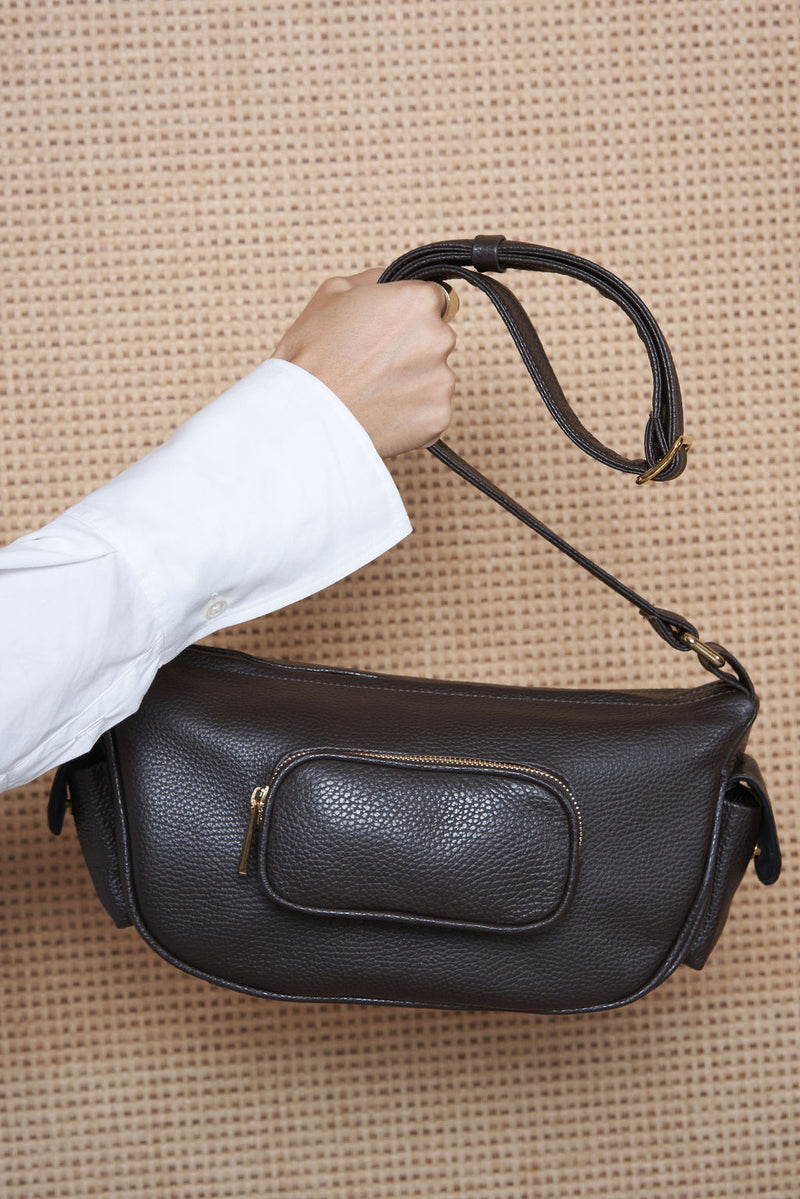 Pocket Rocket Hobo in Grain Dark Brown