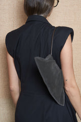 Mini Cloud Clutch Bag in Suede Dark Brown