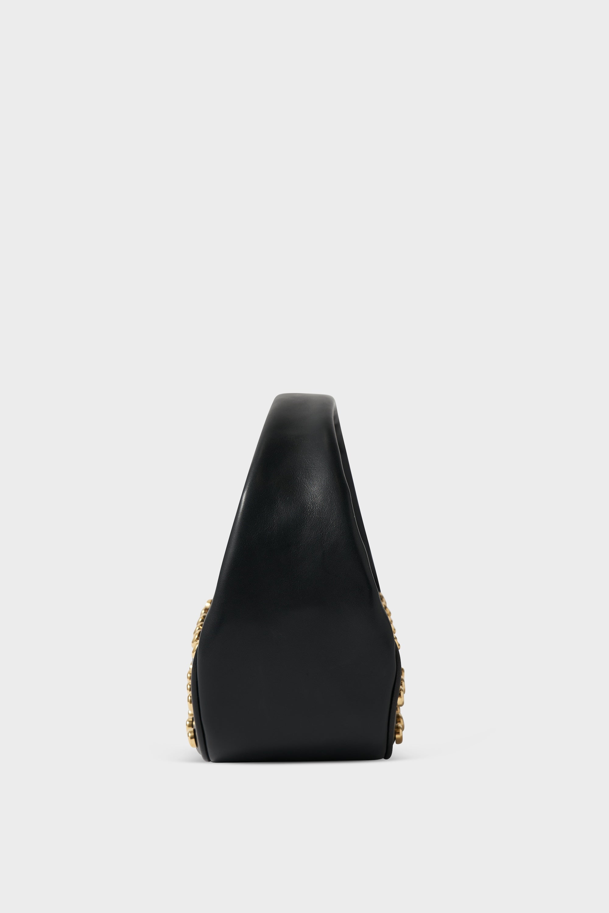 Studded Mini Halo Bag in Smooth Black