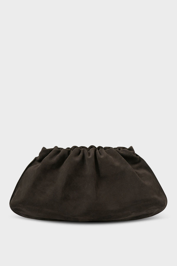 Suede Cloud Bag in Dark Brown