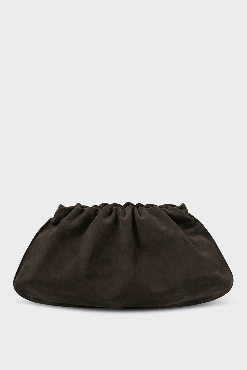Suede Cloud Bag in Dark Brown