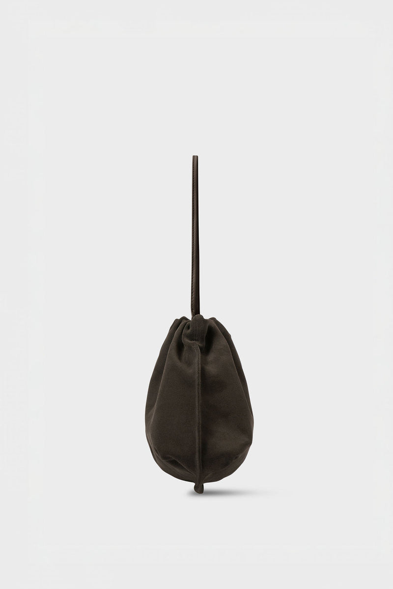 Cloud Clutch Bag in Suede Dark Brown