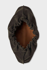 Suede Cloud Bag in Dark Brown