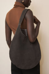 One Hobo Bag in Suede Dark Brown