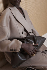 Cloud Clutch Bag in Smooth Dark Brown