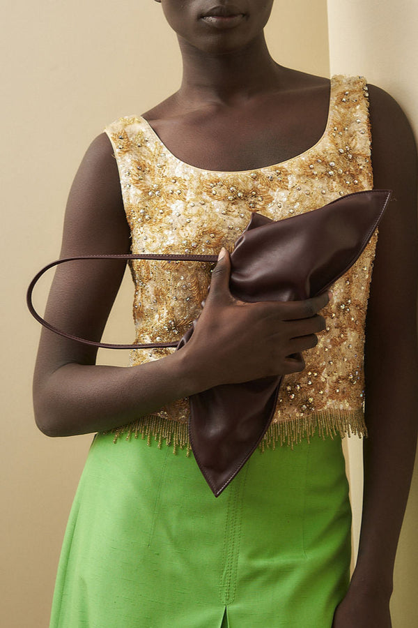 Mini Cloud Clutch in Smooth Burgundy