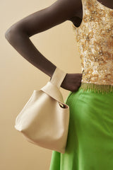 Small Reversible Sack Handbag in Grain White Wash