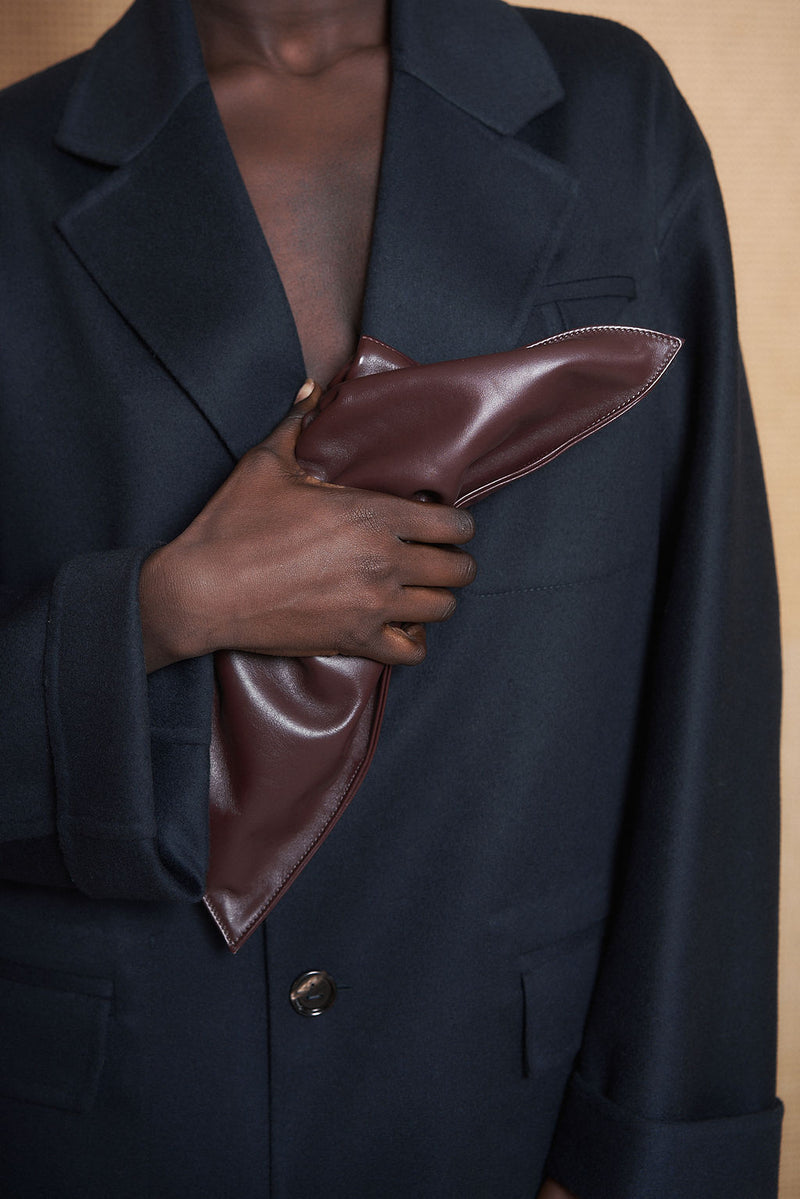 Mini Cloud Clutch Bag in Smooth Burgundy