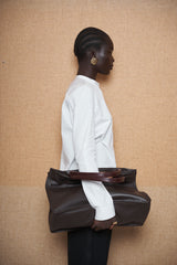 Junior Suite Tote  Bag in Dark Brown