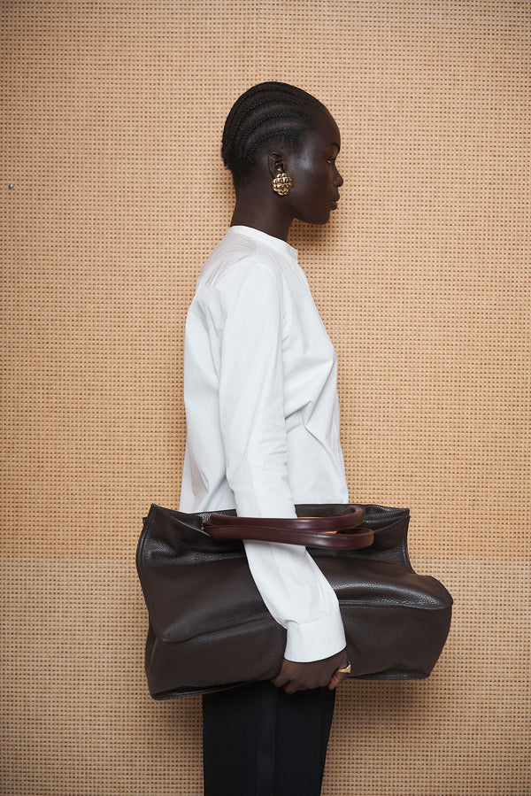 Junior Suite Tote  Bag in Dark Brown