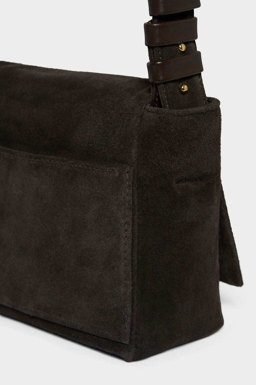 Encase Satchel in Suede Brown