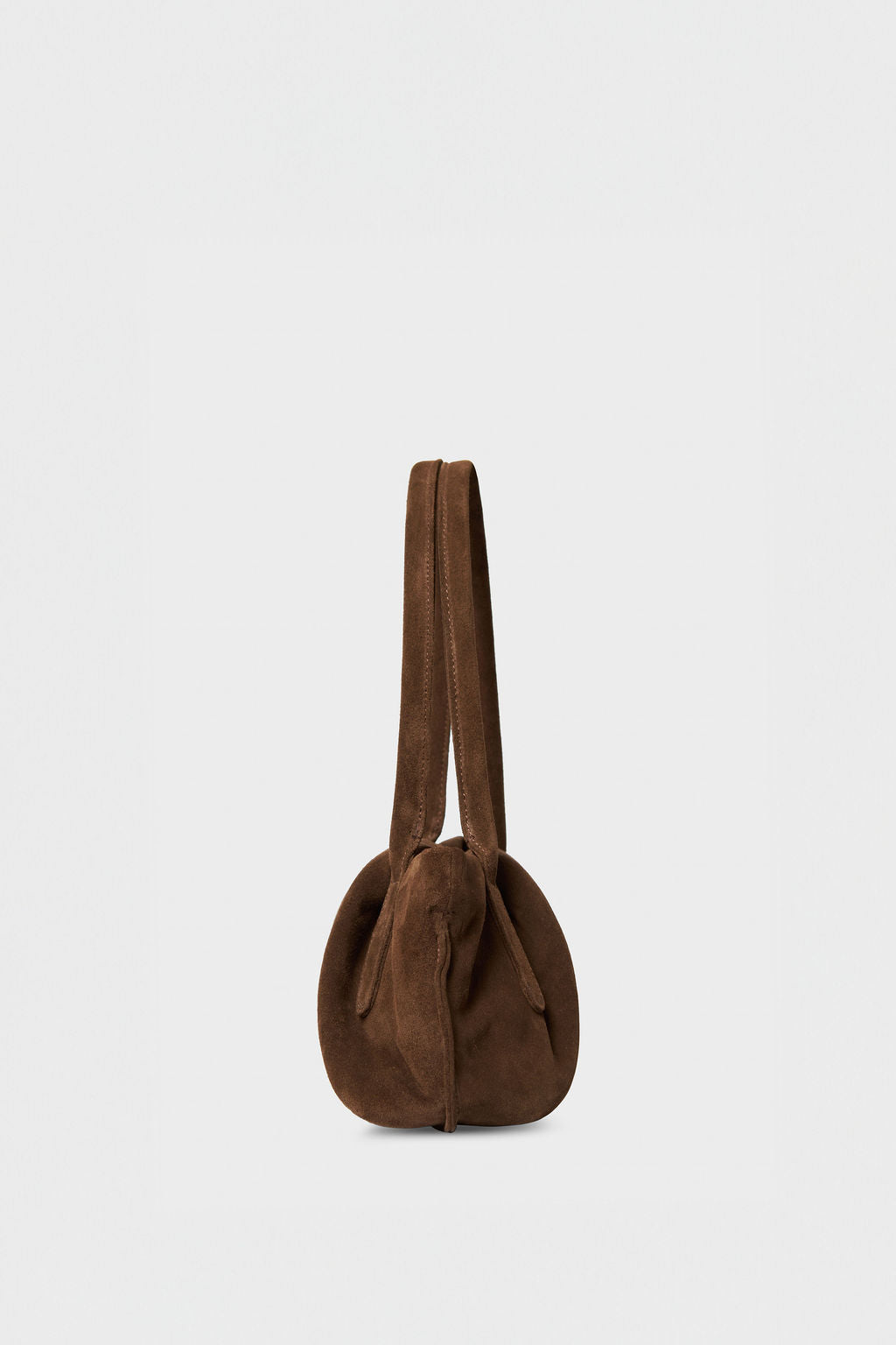 Fold Shoulder Bag in Suede Chestnut