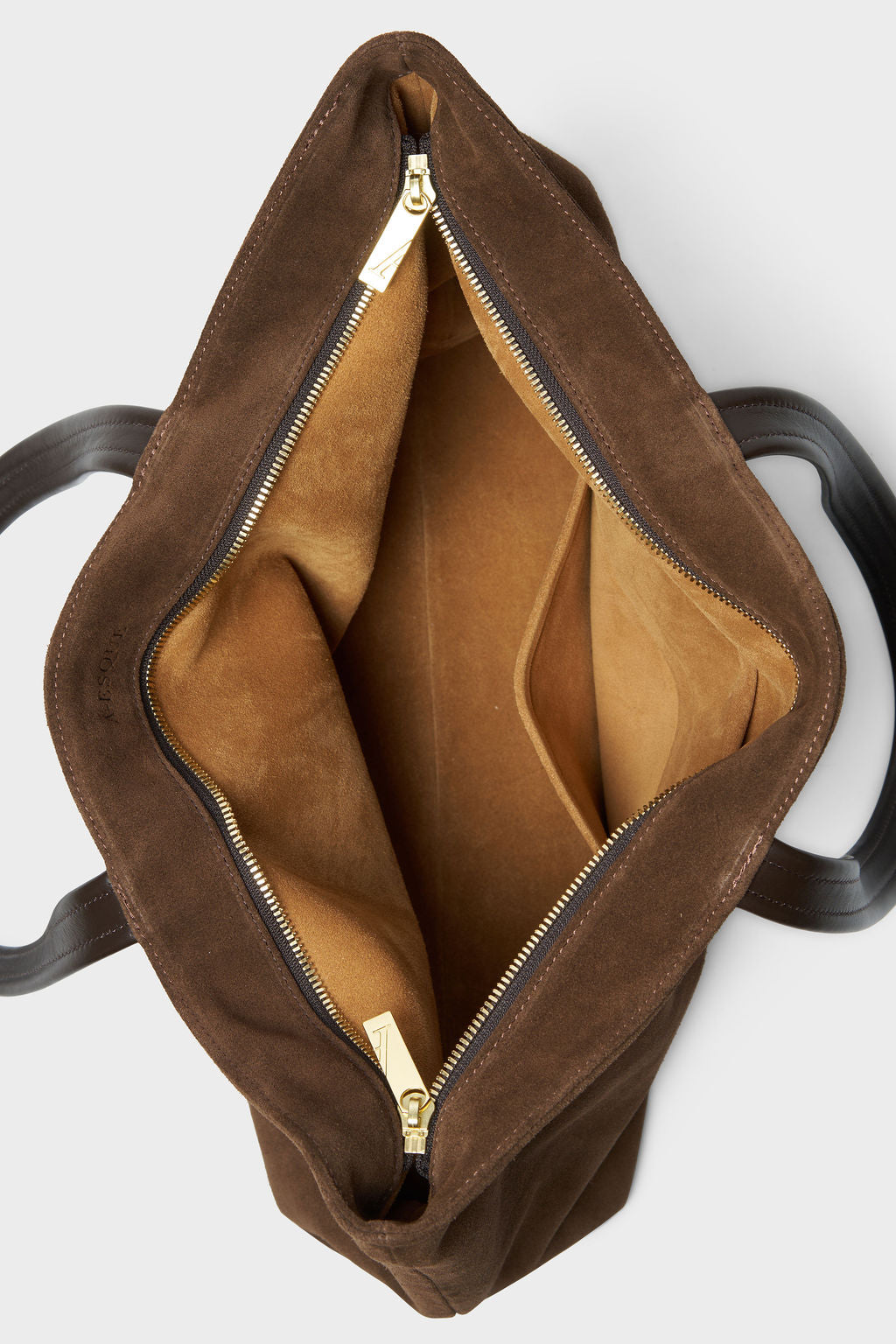 Simple Fold Tote in Suede Chestnut